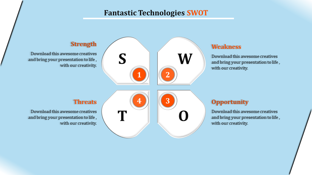 swot analysis template-business swot-4-orange 